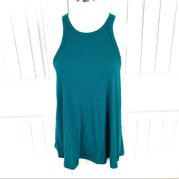 Free People Long Beach Ribbed Knit Tank Top Tunic - Picture 2 of 6